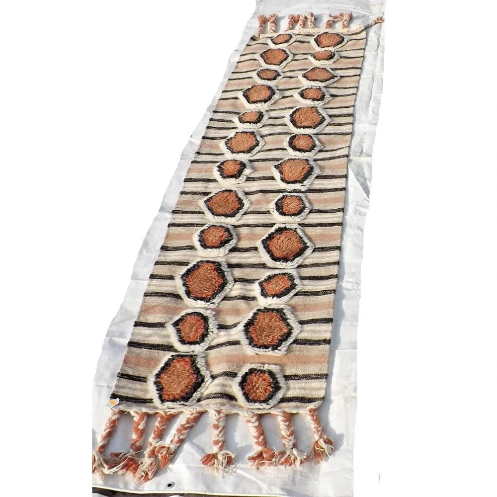 2 Creative Co-Op Cotton Tufted Kilim Floor Runner w/Braided Tassels - 2' x 8' ea